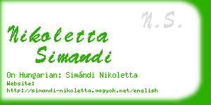 nikoletta simandi business card
